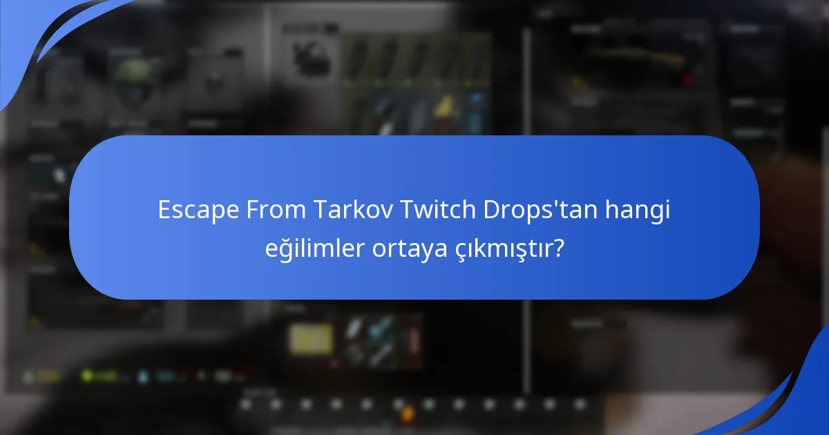 Geçmiş Escape From Tarkov Twitch Drops etkinliklerini nasıl analiz edebiliriz?